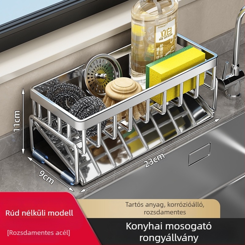 Konyhai tárolóállvány, mosogató, rongyszárító állvány, szénacél csaptelep mosogatáshoz és tisztításhoz, acélhuzal golyós tárolóállvány, műtárgy
