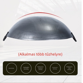 Háztartási régimódi vasserpenyő, bevonat nélküli wok szakácsoknak, gáztűzhely, főtt vas, tapadásmentes serpenyő, dupla fülű, nagy vasserpenyő