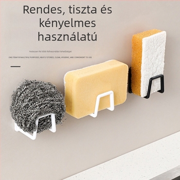 Mosogató-medencetartó lyukasztás nélkül, konyhai mosogató, acélgolyó, rongy, edényfedél, falra akasztható tárolóállvány, lefolyótartó