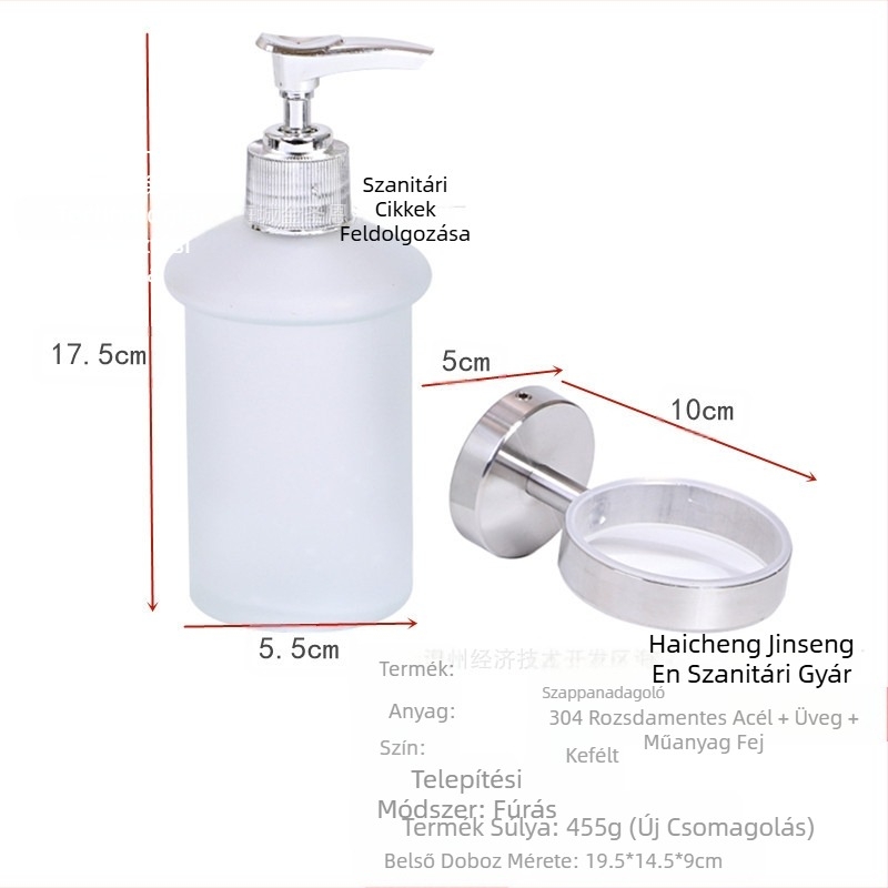 Határokon átnyúló 304 rozsdamentes acél falra szerelhető kézi dróthúzású szappanadagoló 200 ml-es samponos tusfürdős flakon kézfertőtlenítő dobozban