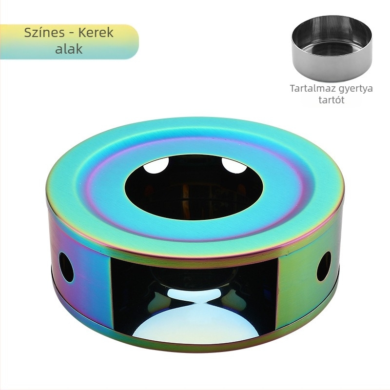 Rozsdamentes acélból készült teamelegítő, barkácsoláshoz, kerek gyertya alakú, fűtőtalpas teamelegítő, kültéri, kényelmes fűtőtest nagykereskedelemben