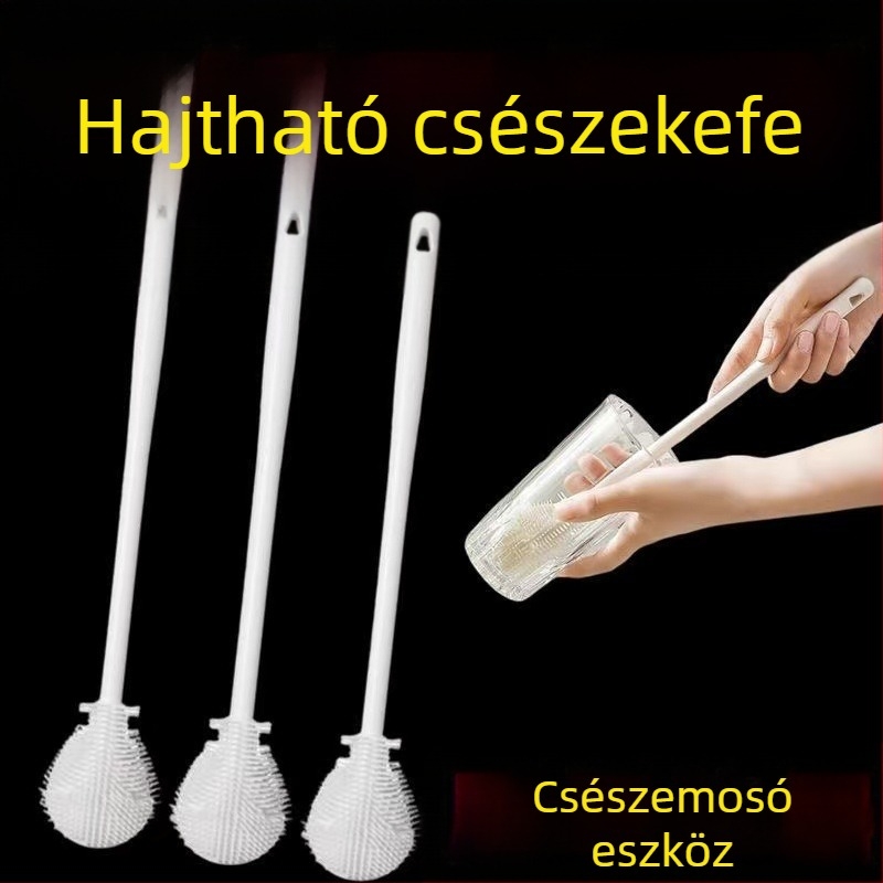 Hosszú nyelű szilikon pohárkefe tisztítás hosszú nyelű összecsukható kis kefe vízpohár törőgép speciális tisztító réskefe