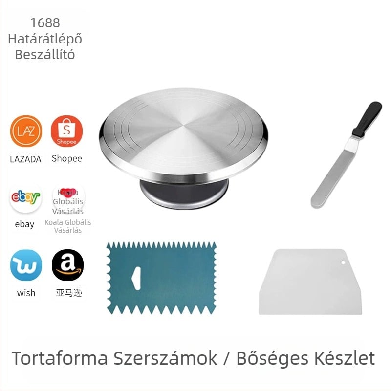 Nagykereskedelmi, határokon átnyúló ellátású születésnapi torta krém lemezjátszó alumínium ötvözetből készült négyrészes tortaforma torta díszítő lemezjátszó