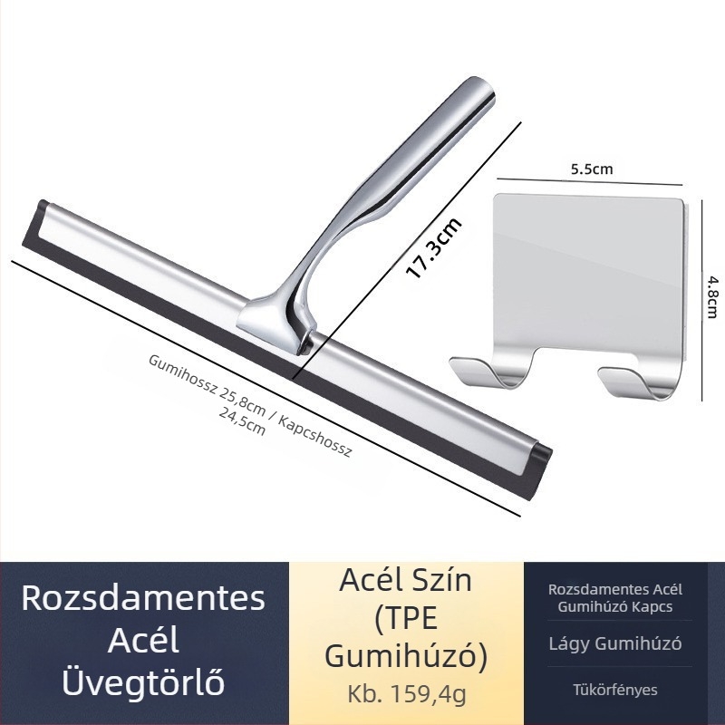 Rozsdamentes acél ablaktörlő üvegtisztító horgos üvegtörlővel Amazon határokon átnyúló nagykereskedelmi gyártók