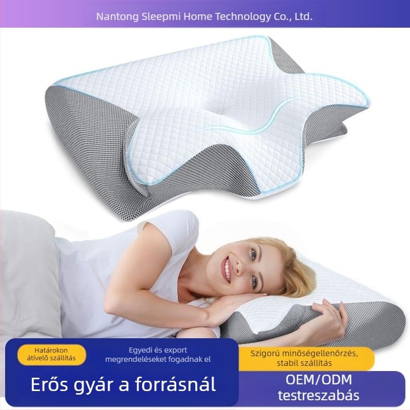 Határokon átnyúló Amazon Roll Horn Butterfly lassú visszapattanású memóriahabos párna otthoni nulla nyomású memóriapárna a nyaki gerinc védelmére
