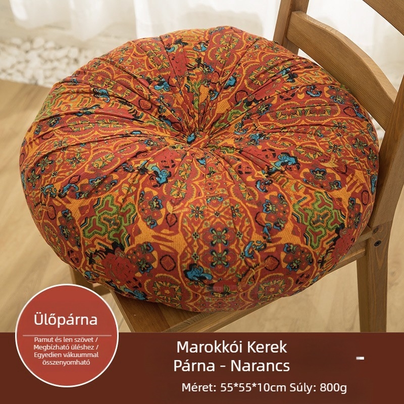 Amazon Lazy Floor futon pamut és lenvászon szövet tatami szőnyeg nagy kerek párna vastagított négyzet alakú székpárna