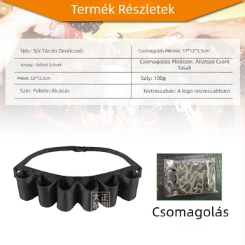 Készleten lévő italtároló övtáska, övtároló táska, 6 doboz ital tárolására alkalmas, sör öv Beer Belt