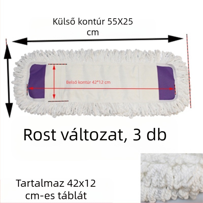 Lapos felmosó csere Kendő Felmosó kendő huzat típus 65cm pamut szál nedvszívó por nyomófej laza felmosó kendő fej