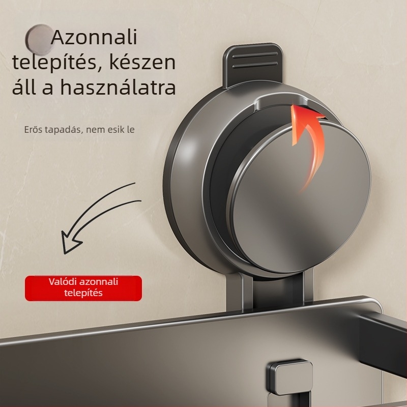 WC tapadókorongos tárolóállvány fürdőszobai WC törölközők tusfürdő sampon kozmetikumok tárolóállvány lyukasztásmentes