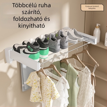 Fürdőszobai láthatatlan ruhaszárító állvány Beltéri erkély Kiugró ablak Összecsukható falra szerelhető teleszkópos törölközőtartó Ruhaszárító műtárgy