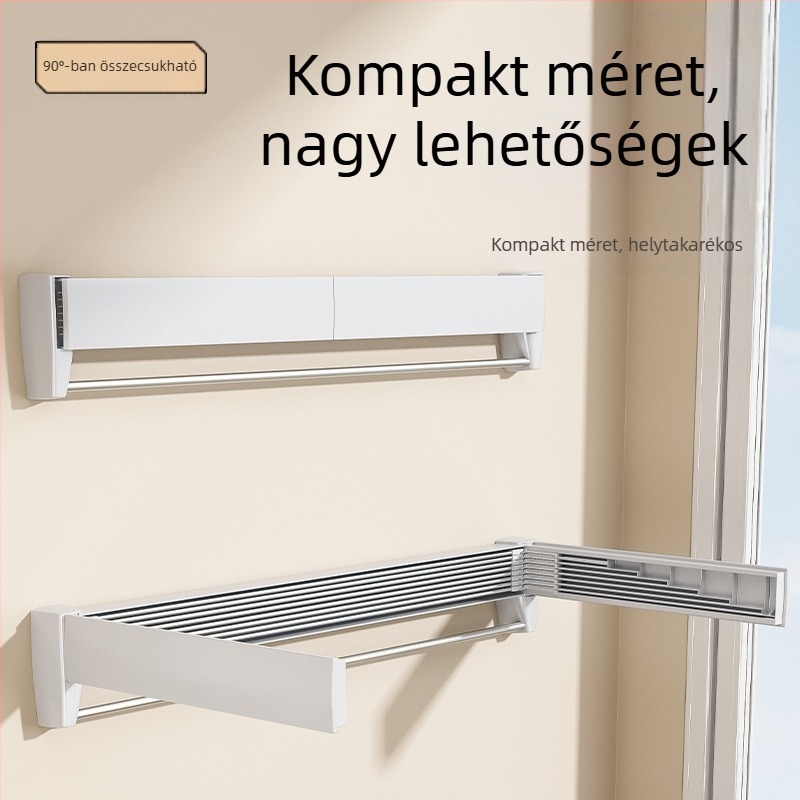 Fürdőszobai láthatatlan ruhaszárító állvány Beltéri erkély Kiugró ablak Összecsukható falra szerelhető teleszkópos törölközőtartó Ruhaszárító műtárgy