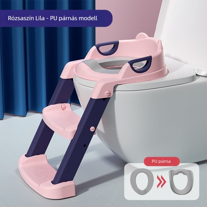 Gyerek WC-ülőke, lépcsőtípus, fiú és lány babalétra, összecsukható keret, WC-ülőke, baba, gyermek piszoár