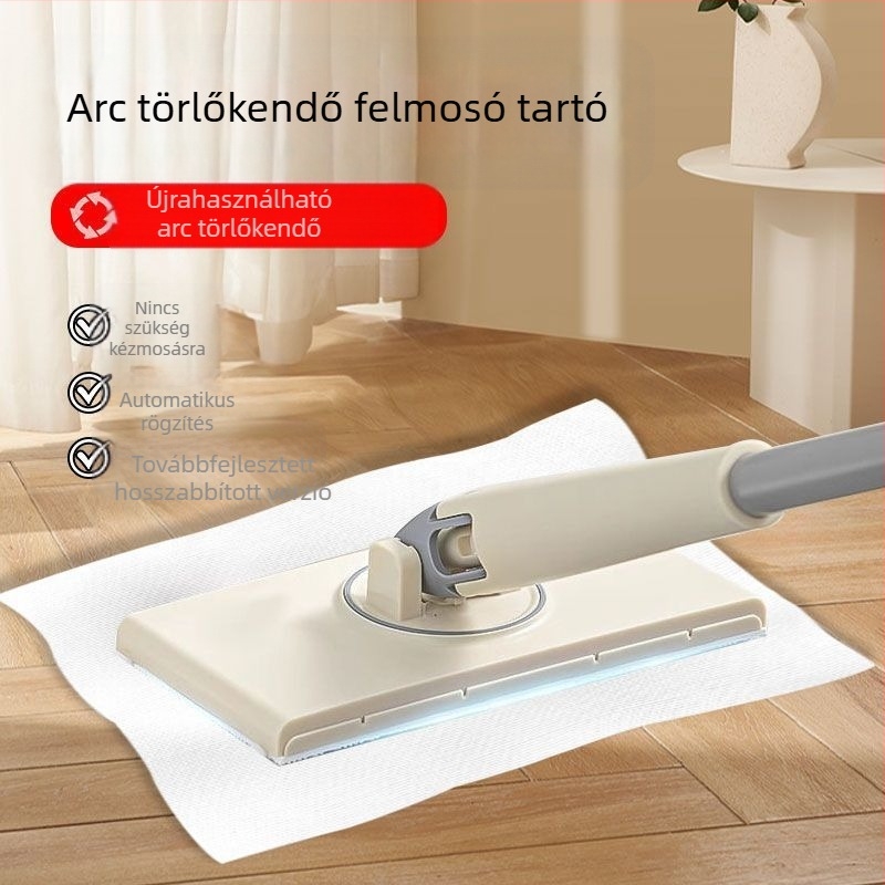 Arctörlő felmosó kéz nélküli mosáshoz, lapos háztartási lusta nedves törlőkendők másodlagos tisztításhoz, felmosórongy