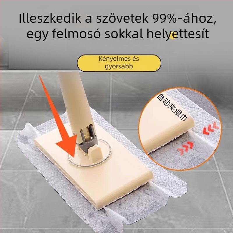 Arctörlő felmosó kéz nélküli mosáshoz, lapos háztartási lusta nedves törlőkendők másodlagos tisztításhoz, felmosórongy