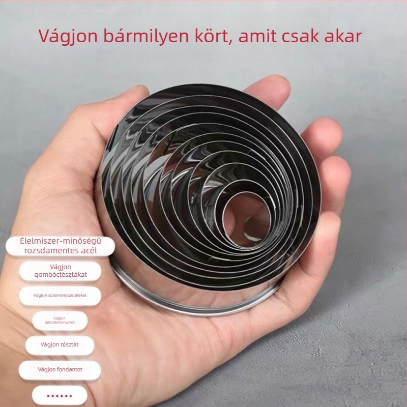 Acél gyűrűs forma Bobo kerek forma torta gyűrűs forma tészta teljes készlet sült gombóc bőr mousse gyűrű Sikang forma
