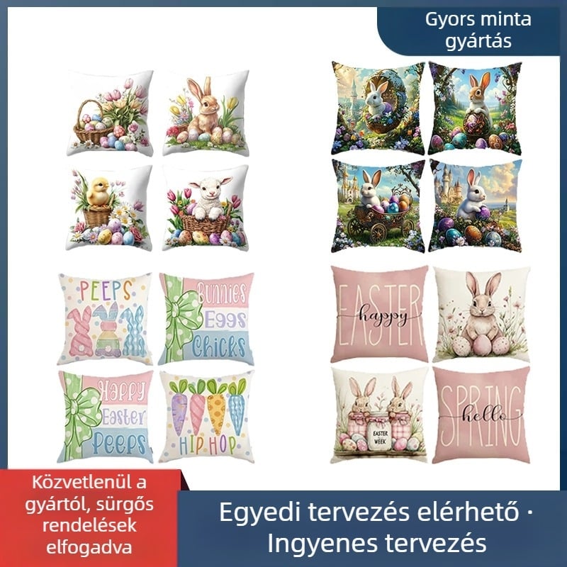 Határokon átnyúló otthoni északi húsvéti nyuszi párnahuzat kanapépárna éjjeli párnahuzat lenvászon párnahuzat nagykereskedelem