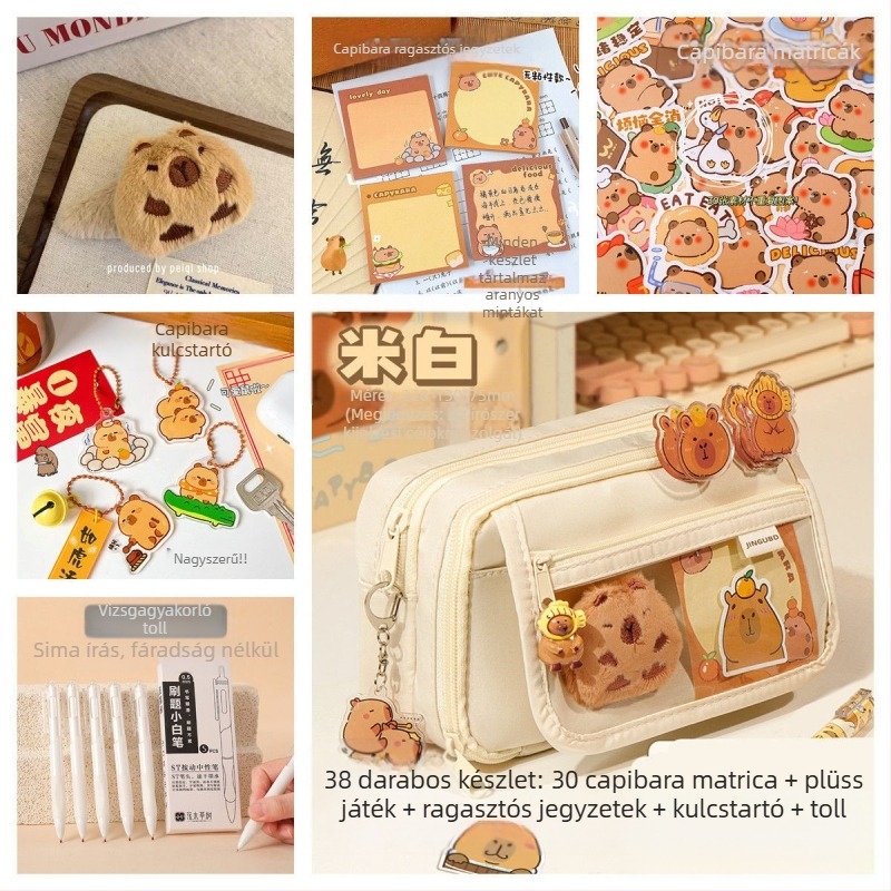 Új Capibala tolltartó lányoknak, általános iskolásoknak, elegáns, felhajtható, nagy kapacitású tolltartó fiúknak