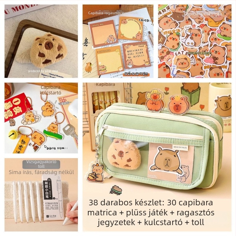 Új Capibala tolltartó lányoknak, általános iskolásoknak, elegáns, felhajtható, nagy kapacitású tolltartó fiúknak