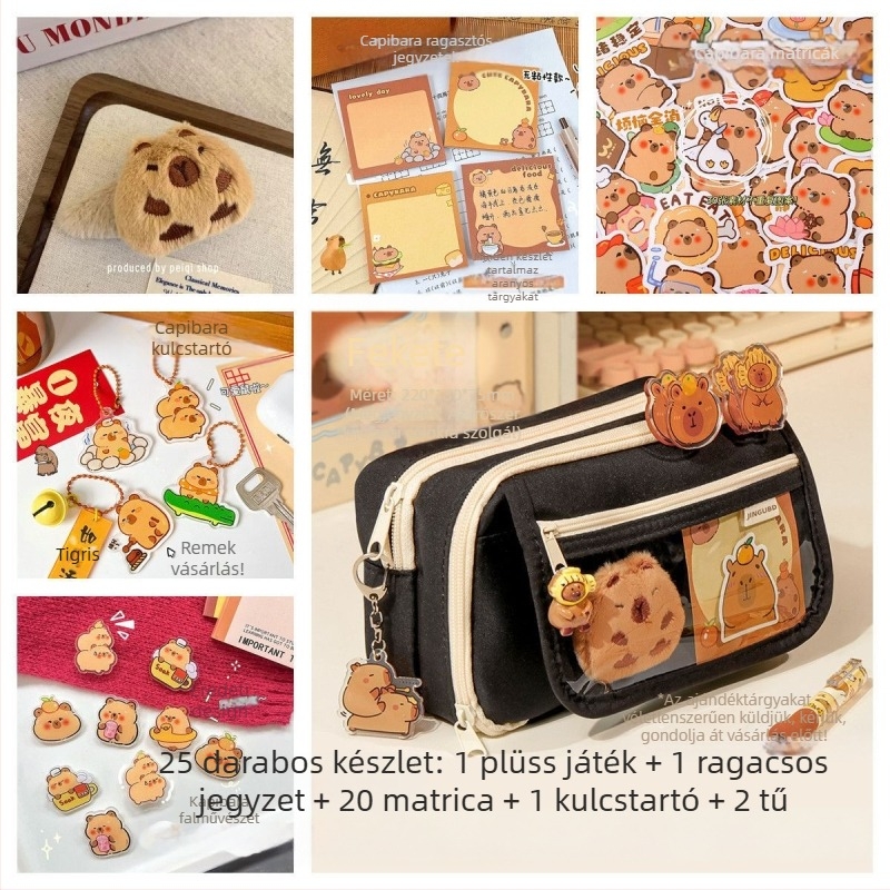 Új Capibala tolltartó lányoknak, általános iskolásoknak, elegáns, felhajtható, nagy kapacitású tolltartó fiúknak