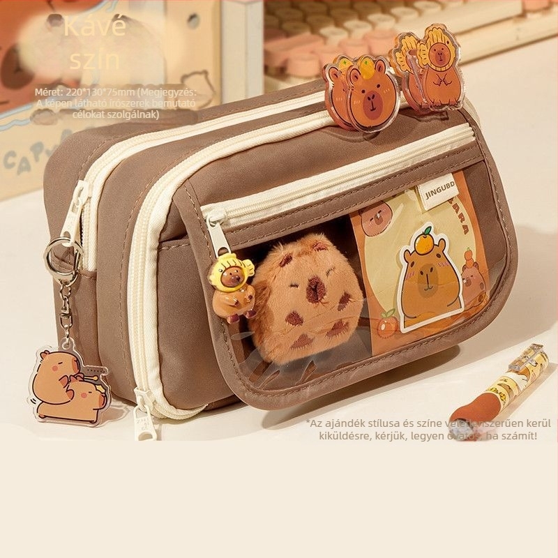 Új Capibala tolltartó lányoknak, általános iskolásoknak, elegáns, felhajtható, nagy kapacitású tolltartó fiúknak