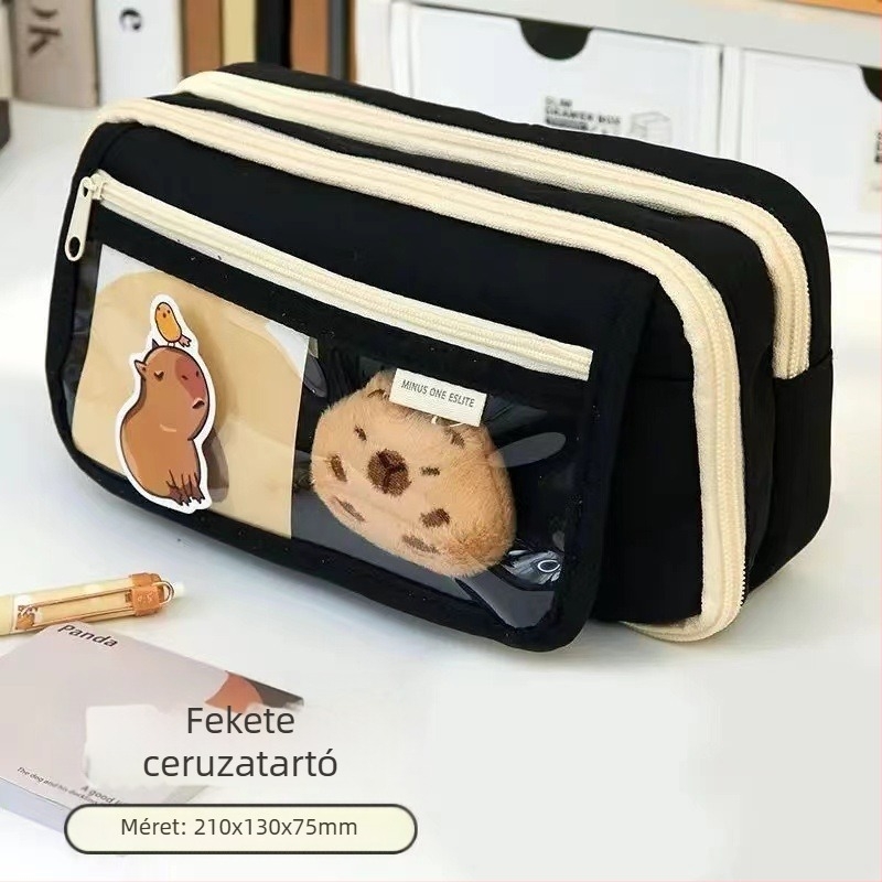 Új Capibala tolltartó lányoknak, általános iskolásoknak, elegáns, felhajtható, nagy kapacitású tolltartó fiúknak