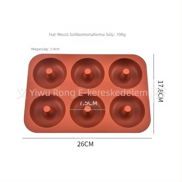 Szilikon fánkforma, csokoládés sütik, puding mousse sütőeszközök, 6 egyenletes, 8 egyenletes, 18 egyenletes tortaforma