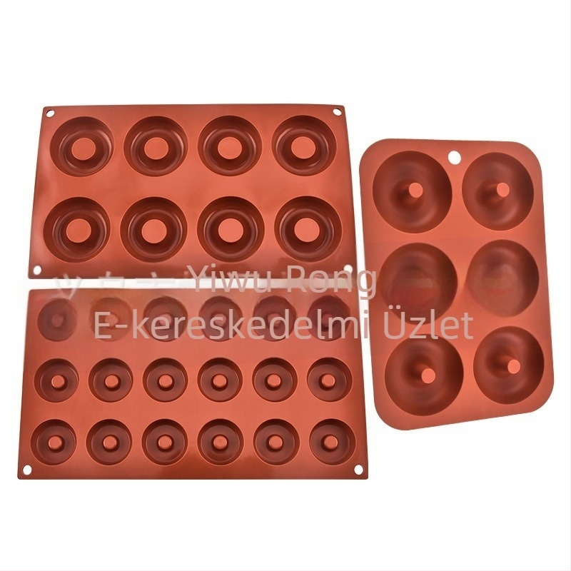 Szilikon fánkforma, csokoládés sütik, puding mousse sütőeszközök, 6 egyenletes, 8 egyenletes, 18 egyenletes tortaforma