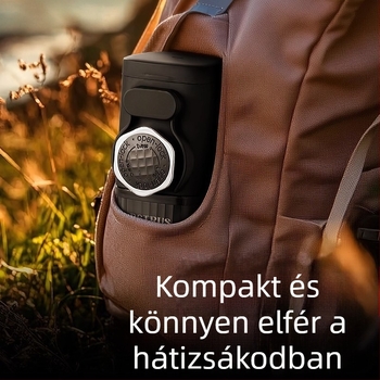 Határokon átnyúló, kézzel préselt, félautomata, pneumatikus eszpresszóporral tölthető, hordozható kávéfőző