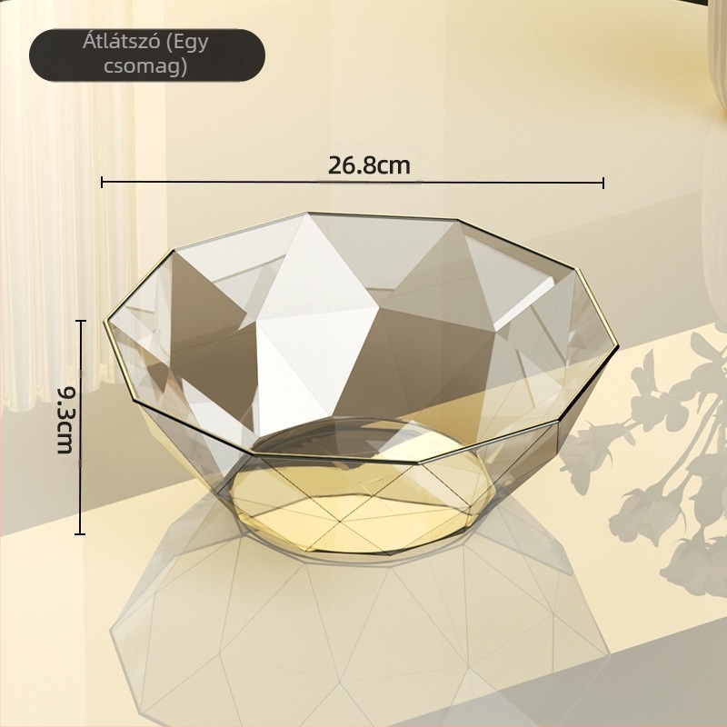Gyümölcstál Nappali Háztartási Dohányzóasztal Gyümölcstányér 2024 Új Belépés Luxus High-end Snackek High-end Kristály Gyümölcstál Cukorka Tányér
