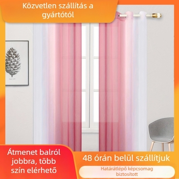 Határokon átnyúló tavaszi színátmenetes gézfüggöny balra és jobbra színátmenetes elegáns átlátszó függöny hálószoba nappali erkélyfüggöny