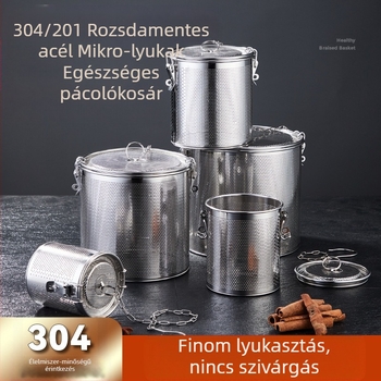 Rozsdamentes acél sós kosár sűrű hálós sós kosár lyukasztó salakosár hallé forró edény leves fűszergolyó fűszerkosár