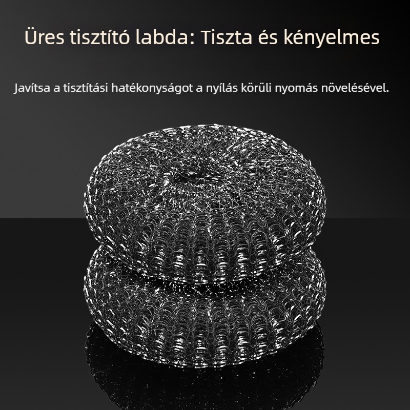 Acéldrótgolyó rozsdamentes acél háztartási, nem hulló konyhai mosogatókefe vasdrótgolyó szennyeződés eltávolító tisztítógolyó