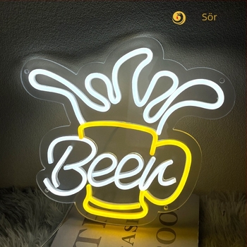 Határokon átnyúló új, kreatív modellezésű koktélsörös hordó vörösboros lámpa Amazon stílusú dekoratív led neonfény