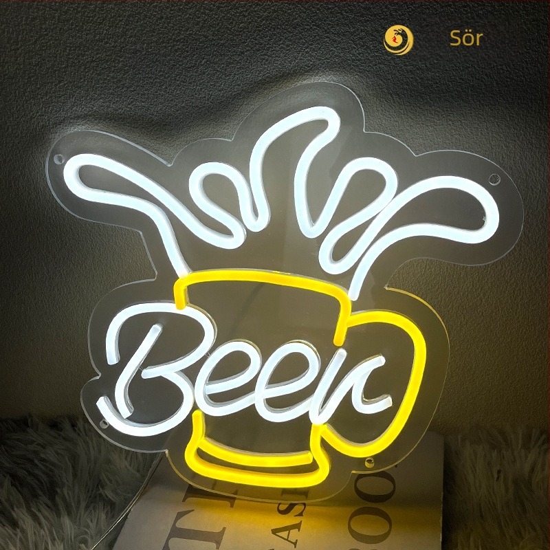 Határokon átnyúló új, kreatív modellezésű koktélsörös hordó vörösboros lámpa Amazon stílusú dekoratív led neonfény