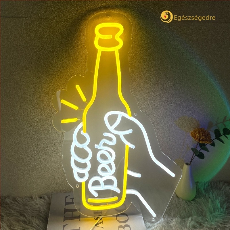 Határokon átnyúló új, kreatív modellezésű koktélsörös hordó vörösboros lámpa Amazon stílusú dekoratív led neonfény