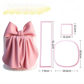 6 hüvelykes hosszú szoknya masni szerszám európai fondant torta dekoráció süti párolt zsemle vágóforma sütőforma