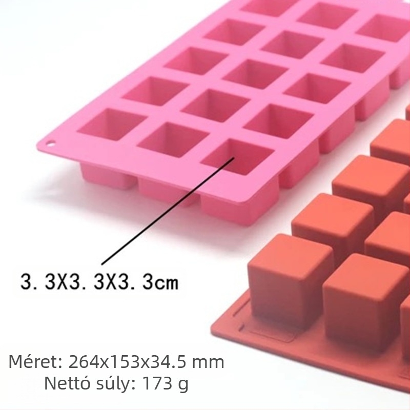 Francia 15 egyenletes tűzön sült pillecukor fagylalt szilikon forma Rubik-kocka mousse torta desszert puding kocka forma