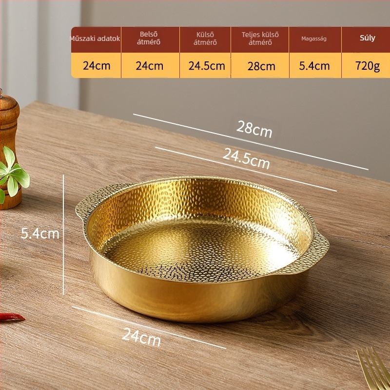 Hópelyhes leveses fazék tenger gyümölcsei rozsdamentes acél edény koreai stílusú leveses fazék extra vastag serpenyőben kalapácsmintás edény tapadásmentes edény