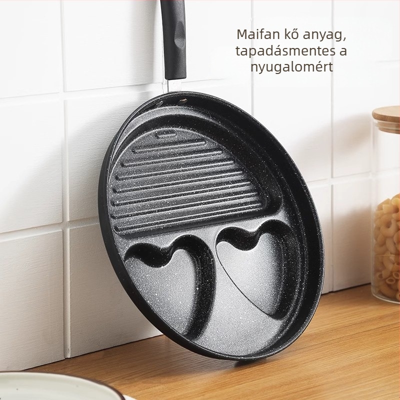 Maifan kőből készült porózus serpenyő, tojásos serpenyő, multifunkcionális, lapos aljú, tapadásmentes serpenyő, univerzális reggeli tojásos serpenyő, nagykereskedelem