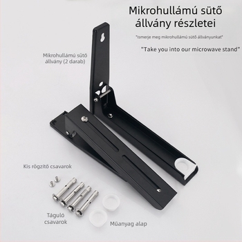 Összecsukható rozsdamentes acél mikrohullámú sütő állvány konyhai falra szerelhető kihúzható mikrohullámú sütő állvány konzol
