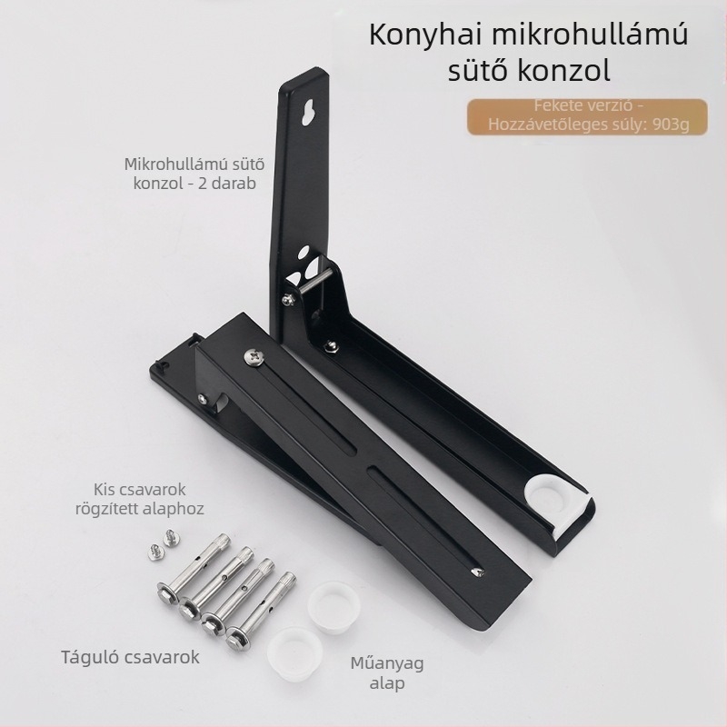 Összecsukható rozsdamentes acél mikrohullámú sütő állvány konyhai falra szerelhető kihúzható mikrohullámú sütő állvány konzol