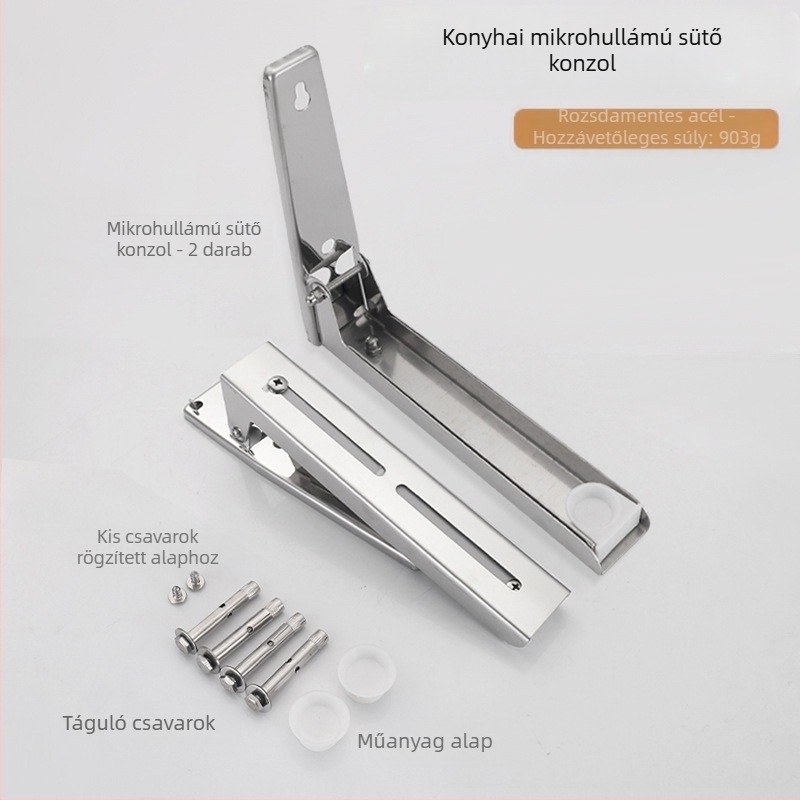 Összecsukható rozsdamentes acél mikrohullámú sütő állvány konyhai falra szerelhető kihúzható mikrohullámú sütő állvány konzol