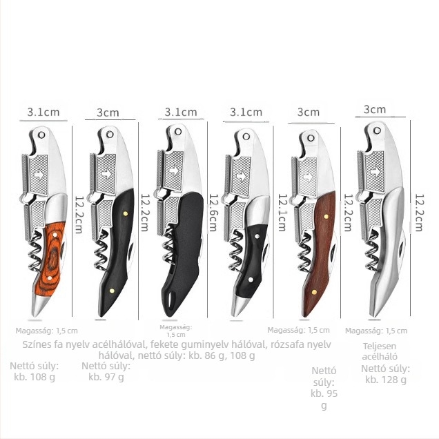 Rózsafa Haima kés Vörösboros Üvegnyitó Többfunkciós Borkés Háztartási Vörösboros Csavarhúzó Rozsdamentes Acél Vörösboros Üvegnyitó
