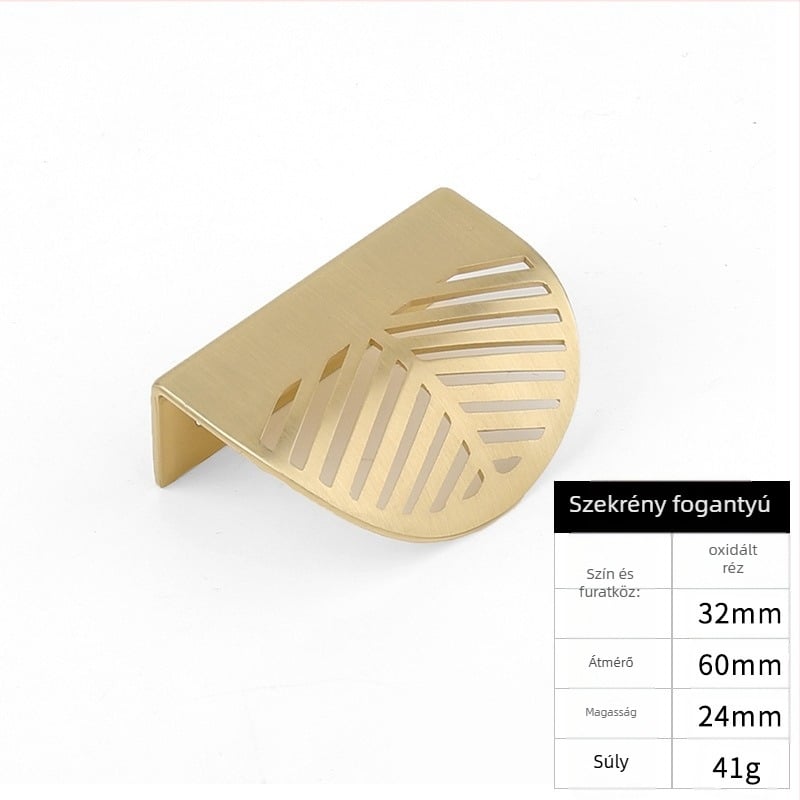 Ellátási levél alakú cinkötvözet fogantyú Nordic Simple Punch-free fiókfogantyú Réz bútorvasalat fogantyú