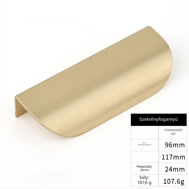 Ellátási levél alakú cinkötvözet fogantyú Nordic Simple Punch-free fiókfogantyú Réz bútorvasalat fogantyú