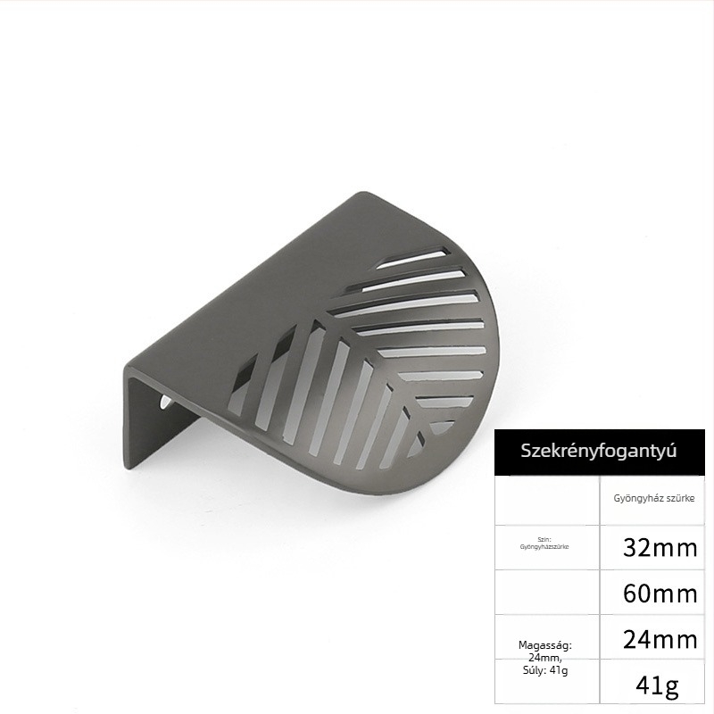 Ellátási levél alakú cinkötvözet fogantyú Nordic Simple Punch-free fiókfogantyú Réz bútorvasalat fogantyú