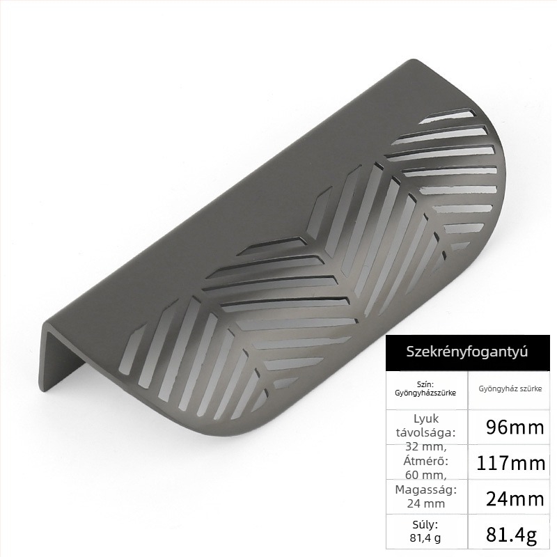 Ellátási levél alakú cinkötvözet fogantyú Nordic Simple Punch-free fiókfogantyú Réz bútorvasalat fogantyú