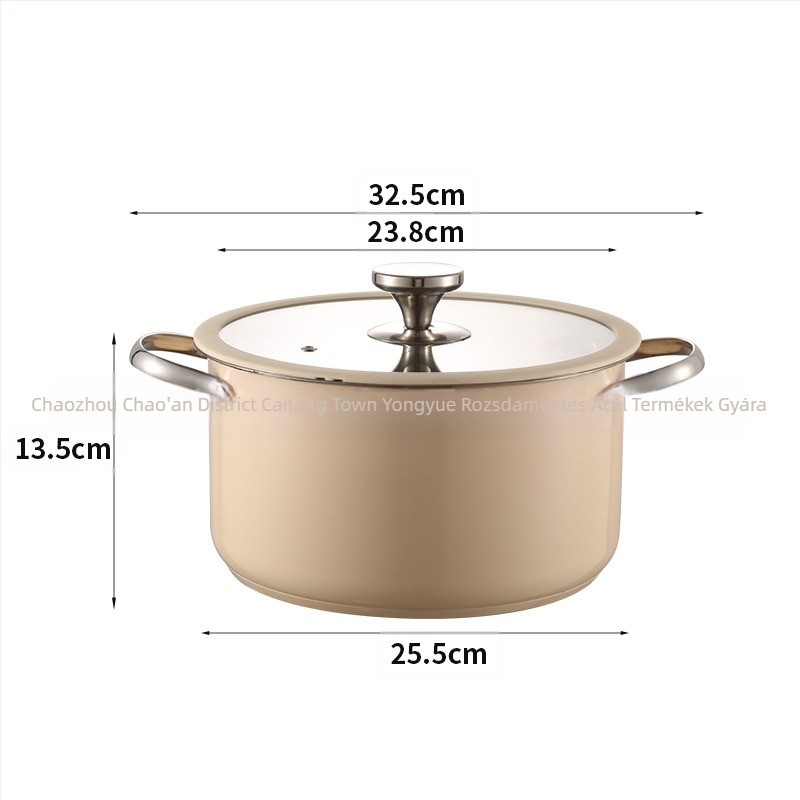 304 rozsdamentes acél edénykészlet kerámia festék szilikon üvegfedővel leveses edény összetett aljú tejesedény gőzölő koreai tenger gyümölcsei edény forró edény