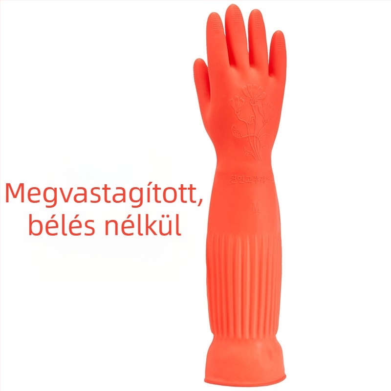 Eredeti áruk visszahúzható meghosszabbított latex kesztyű gumi marhaín vastagított kopásálló háztartási konyhai tisztítás mosogatás otthon