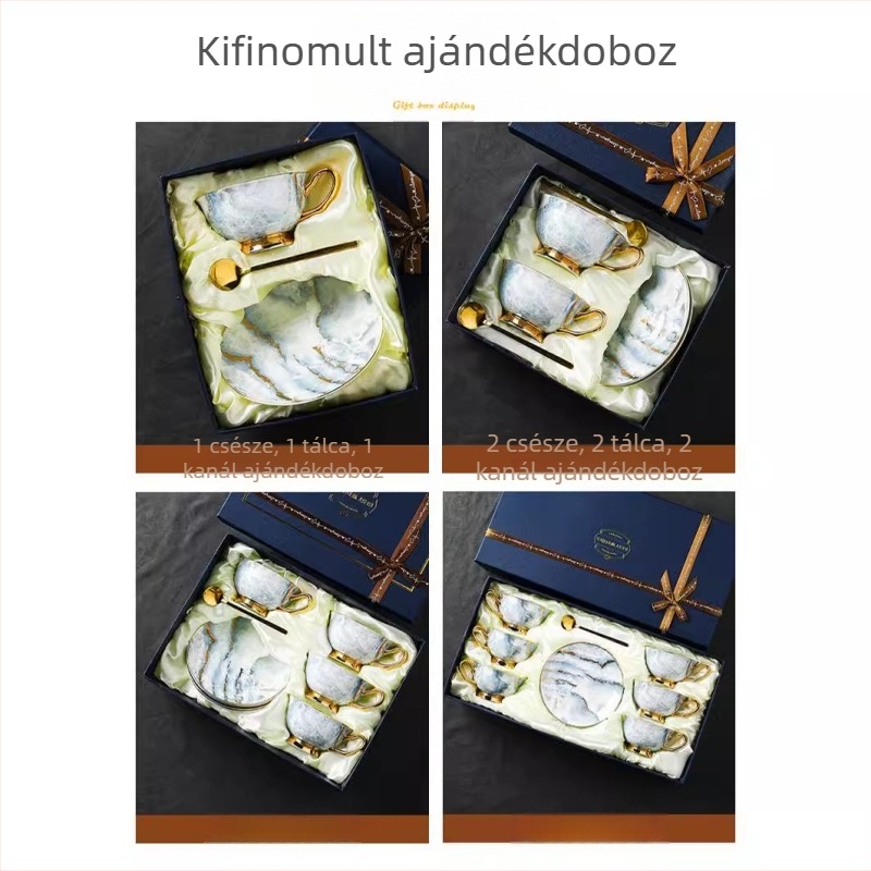 Csont porcelán kávéscsésze könnyű luxus finom kerámia luxus háztartási csésze és csészealj készlet design Sense Niche csésze délutáni tea készlet